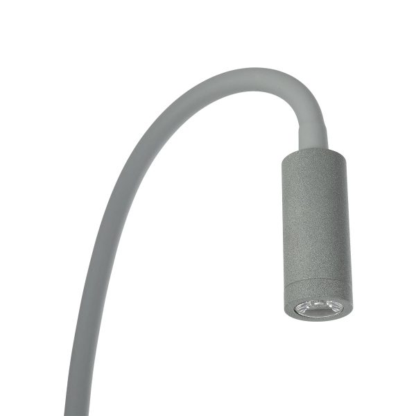 GOOSE 61694 Μοντέρνο Φωτιστικό Τοίχου - Απλίκα Ξενοδοχείου Reading Light με Φορτιστή USB 3A LED 6W 600lm 36° & 360° AC 220-240V IP20 Θερμό Λευκό 2700K - Bridgelux COB Chip & TÜV SÜD Driver - Γκρι Ανθρακί Ματ - Μ15.5 x Π22.5 x Υ30cm - 3 Χρόνια Εγγύ - Image 4