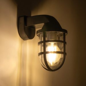 AGRE 61711 Φωτιστικό Τοίχου – Απλίκα Κήπου με Ντουί 1 x E27 AC 220-240V Αδιάβροχο IP65 – Μάυρο – Μ18 x Π11.5 x Υ22cm