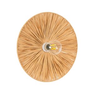 COLOMBO 02277 Boho Επιτοίχιο Φωτιστικό Απλίκα Μονόφωτο 1 x E27 IP20 Μπεζ Raffia – Μ40 x Π40 x Υ9cm