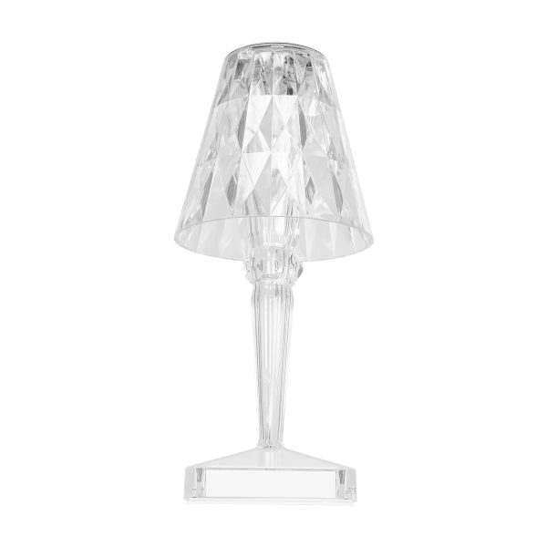 CRYSTAL 62042 Μοντέρνο Επιτραπέζιο Φωτιστικό Πορτατίφ LED 1W 100lm 360° DC 5V USB-C με Επαναφορτιζόμενη Μπαταρία Li-ion 3.7V 1600mAh IP44 Πολύχρωμο RGBW με Χειριστήριο Dimmable - Sanan SMD Chip - Διάφανο - Μ11.5 x Π11.5 x Υ25.5cm - 3 Χρόνια Εγγύηση - Image 3