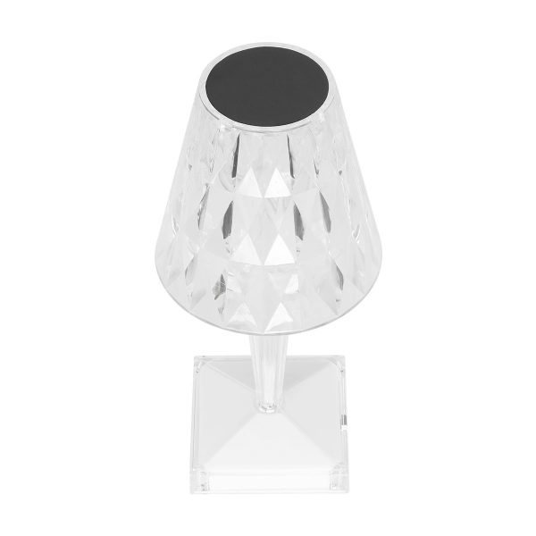 CRYSTAL 62042 Μοντέρνο Επιτραπέζιο Φωτιστικό Πορτατίφ LED 1W 100lm 360° DC 5V USB-C με Επαναφορτιζόμενη Μπαταρία Li-ion 3.7V 1600mAh IP44 Πολύχρωμο RGBW με Χειριστήριο Dimmable - Sanan SMD Chip - Διάφανο - Μ11.5 x Π11.5 x Υ25.5cm - 3 Χρόνια Εγγύηση - Image 4