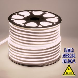 70561 OVALE 120° Degree Neon Flex Epistar LED SMD 2835 1m 12W/m 120LED/m 1140lm/m 120° DC 24V Αδιάβροχη IP68 Φυσικό Λευκό 4500K Dimmable