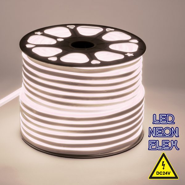 70561 OVALE 120° Degree Neon Flex Epistar LED SMD 2835 1m 12W/m 120LED/m 1140lm/m 120° DC 24V Αδιάβροχη IP68 Φυσικό Λευκό 4500K Dimmable