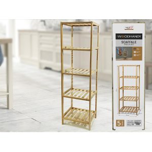 Ραφιέρα Επιδαπέδια Με 5 Ράφια Φυσικό Ξύλο 35x30x100cm