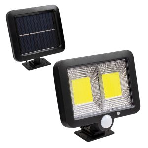 71461 Αυτόνομος Ηλιακός Προβολέας LED 108 2 x COB 25W 1400lm με Ενσωματωμένη Μπαταρία 2400mAh – Φωτοβολταϊκό Πάνελ με Αισθητήρα Ημέρας-Νύχτας – PIR Αισθητήρα Κίνησης Αδιάβροχο IP65 Ψυχρό Λευκό 6000K