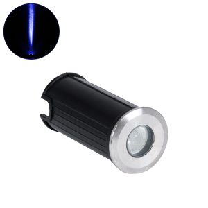 UNDERGROUND-GENA 90199 Χωνευτό Φωτιστικό Σποτ Δαπέδου LED 1W 80lm 5° DC 24V Αδιάβροχο IP68 Φ3 x Υ6cm Μπλε – Ανοξείδωτο Ατσάλι – 3 Years Warranty