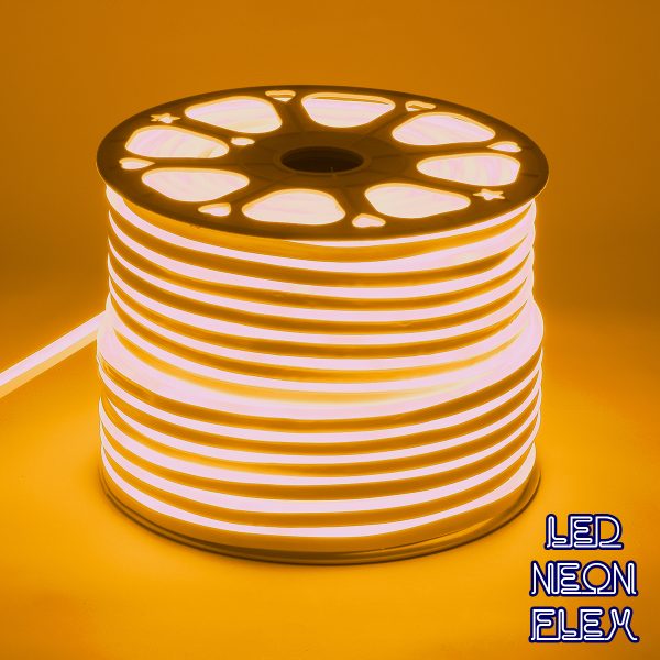 70576 OVALE 120° Degree Neon Flex Epistar LED SMD 2835 1m 12W/m 120LED/m 1020lm/m 120° DC 230V Αδιάβροχη IP68 Gold - Ultra Θερμό 2200K Dimmable
