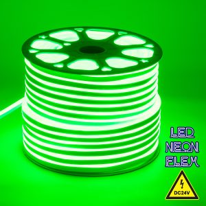 70564 OVALE 120° Degree Neon Flex Epistar LED SMD 2835 1m 12W/m 120LED/m 840lm/m 120° DC 24V Αδιάβροχη IP68 Πράσινο Dimmable