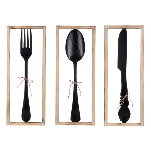 Wall Relief “Vintage Cutlery” Μέταλλο Μαύρο PU Pcs. Assorted 30x3x80cm
