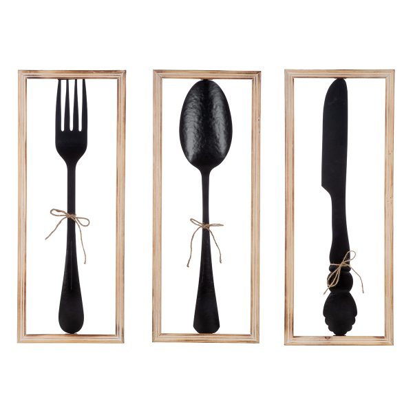 Wall Relief "Vintage Cutlery" Μέταλλο Μαύρο PU Pcs. Assorted 30x3x80cm - Image 2