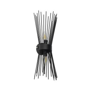 HORN 203-0043 Vintage Επιτοίχιο Φωτιστικό Απλίκα Δίφωτο 2 x E14 IP20 Μαύρο Μέταλλο – Μ14 x Π17 x Υ44.5cm
