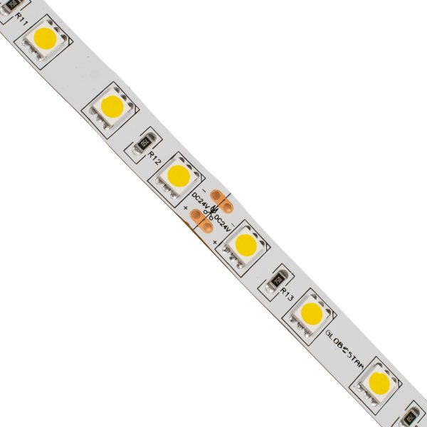 70222 Ταινία LED SMD 5050 5m 14.4W/m 60LED/m 1648lm/m 120° DC 24V IP20 Θερμό Λευκό 3000K - 5 Χρόνια Εγγύηση - Image 2