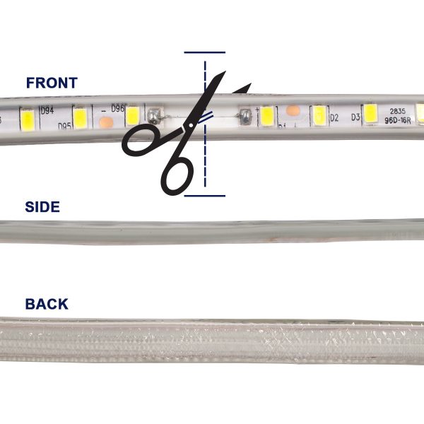 70500 Slim Ταινία Μονής Σειράς Epistar LED SMD 2835 1m 12W/m 96LED/m 1680lm/m 120° DC 230V Αδιάβροχη IP68 Ψυχρό Λευκό 6000K Dimmable - Image 4