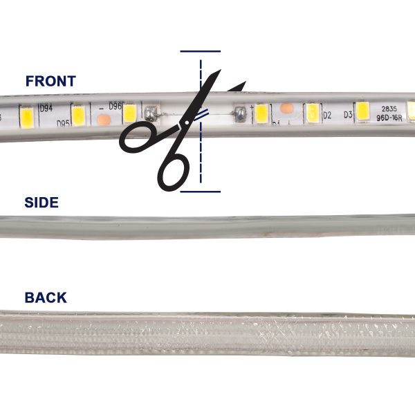 70501 Slim Ταινία Μονής Σειράς Epistar LED SMD 2835 1m 12W/m 96LED/m 1644lm/m 120° DC 230V Αδιάβροχη IP68 Φυσικό Λευκό 4500K Dimmable - Image 4