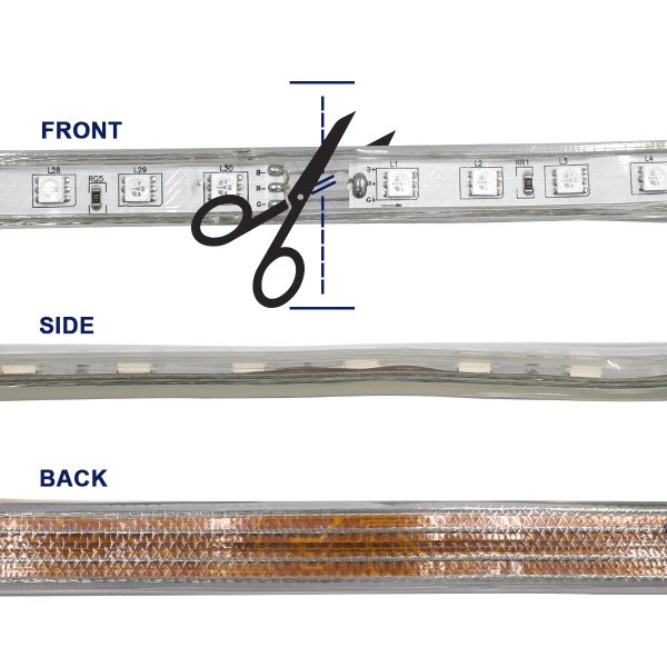 70507 Slim Ταινία Μονής Σειράς Epistar LED SMD 5050 1m 12W/m 60LED/m 1572lm/m 120° DC 230V Αδιάβροχη IP68 RGB Dimmable - Image 4