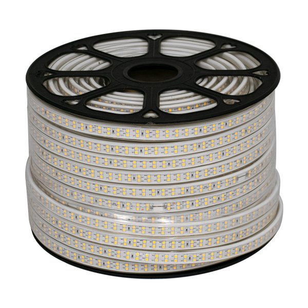 70512 Wide Ταινία Διπλής Σειράς Epistar LED SMD 2835 1m 24W/m 180LED/m 3216lm/m 120° DC 230V Αδιάβροχη IP68 Θερμό Λευκό 2700K Dimmable - Image 2