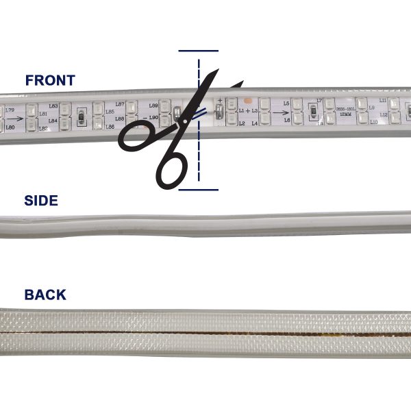 70515 Wide Ταινία Διπλής Σειράς Epistar LED SMD 2835 1m 24W/m 180LED/m 3144lm/m 120° DC 230V Αδιάβροχη IP68 Πράσινο Dimmable - Image 4