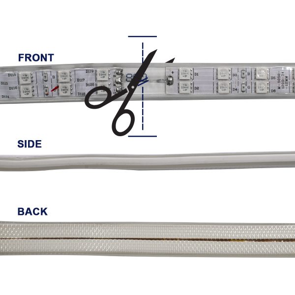 70517 Wide Ταινία Διπλής Σειράς Epistar LED SMD 5050 1m 24W/m 60LED/m 3144lm/m 120° DC 230V Αδιάβροχη IP68 RGB Dimmable - Image 4