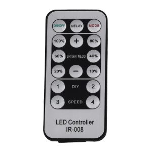 70626 Single Color Dimmer με Ασύρματο Χειριστήριο IR – Μεταλλάκτης Τροφοδοσίας AC/DC 230V IP20 για OVALE 120° Degree Neon Flex LED Μονόχρωμη 2 Pin Max 1500W – Έως 100 Μέτρα