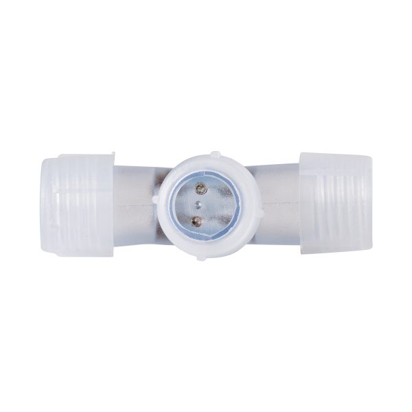 70660 Σύνδεσμος T για Μονόχρωμο Φωτοσωλήνα LED 360° Degree DC 230V 2 Pin Αδιάβροχος IP68 - Image 3