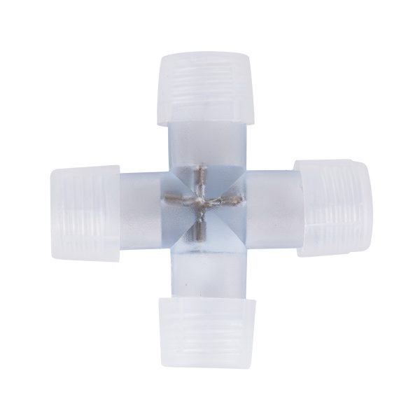 70663 Σύνδεσμος Cross (+) για RGB Φωτοσωλήνα LED 360° Degree DC 230V 2 Pin Αδιάβροχος IP68 - Image 2