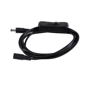 70682 Καλώδιο Διακόπτης ON/OFF DC 12-24V 180cm από Jack Male 2.1×5.5mm σε Female 2.1×5.5mm Μαύρο L185 x W1.9 x H1.5cm