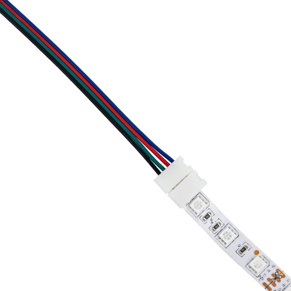 70691 Ταχυσύνδεσμος Τροφοδοσίας IP20 - Strip To Power Connector 4 PIN Male για Ένωση 1 x RGB Ταινία LED Πλάτους 10mm - Image 5
