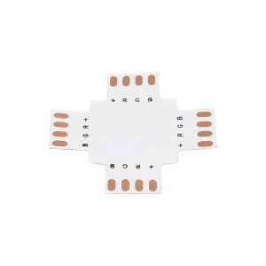 70709 Connector + Σταυρός για RGB Ταινίες LED 7.2 & 14.4 Watt – Μ3 x Π3 x Υ0.1cm