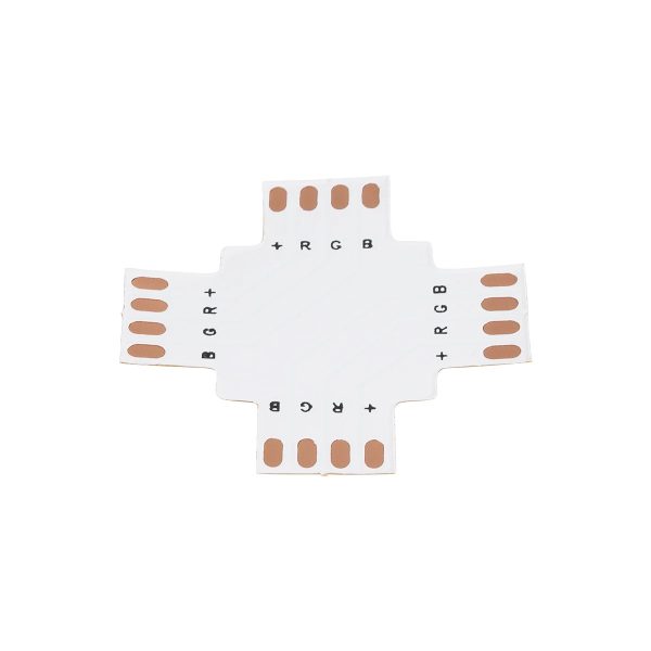 70709 Connector + Σταυρός για RGB Ταινίες LED 7.2 & 14.4 Watt - Μ3 x Π3 x Υ0.1cm - Image 2