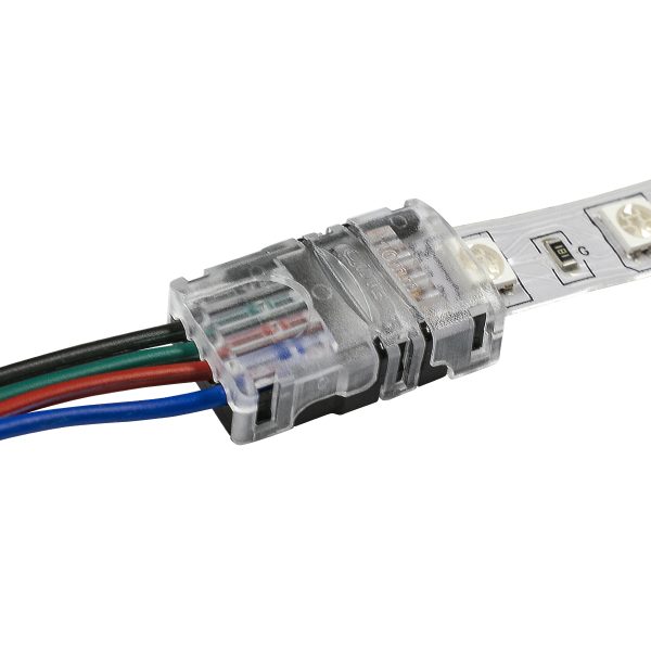 70722 Ταχυσύνδεσμος Ένωσης IP20 - Strip To Cable Connector για Ένωση 1 x RGB Ταινίας LED Πλάτους 10mm με 1 x Καλώδιο Τροφοδοσίας - Image 4