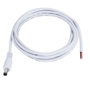 70747 Καλώδιο Τροφοδοσίας DC 2 Μέτρων από Jack Male 2.1×5.5mm σε 2 x 0.3mm Ατερμάτιστο Καλώδιο Μ200 x Π1.1cm Λευκό