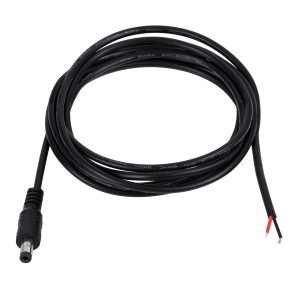 70749 Καλώδιο Τροφοδοσίας DC 2 Μέτρων από Jack Male 2.1×5.5mm σε 2 x 0.3mm Ατερμάτιστο Καλώδιο Μ200 x Π1.1cm Μαύρο