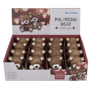 Διακοσμητικό Αρκουδάκι ‘I Love You’ Καφέ Polyresin 6×6.5cm Σε 2 Σχέδια