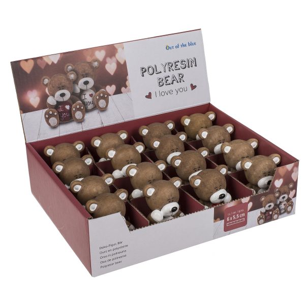 Διακοσμητικό Αρκουδάκι 'I Love You' Καφέ Polyresin 6x6.5cm Σε 2 Σχέδια - Image 3