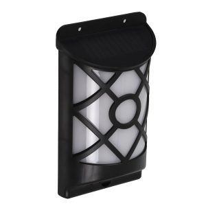 71457 Αυτόνομο Ηλιακό Φωτιστικό Τοίχου Μαύρο LED SMD 3W 90lm με Ενσωματωμένη Μπαταρία 300mAh – Εφέ Φλόγας Flame Effect – Φωτοβολταϊκό Πάνελ με Αισθητήρα Ημέρας-Νύχτας IP65 Θερμό Λευκό 2200K