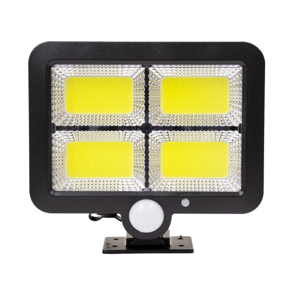 71462 Αυτόνομος Ηλιακός Προβολέας LED 128 4 x COB 30W 1600lm με Ενσωματωμένη Μπαταρία 2400mAh - Φωτοβολταϊκό Πάνελ με Αισθητήρα Ημέρας-Νύχτας - PIR Αισθητήρα Κίνησης Αδιάβροχο IP65 Ψυχρό Λευκό 6000K - Image 2