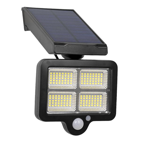 71483 Αυτόνομος Ηλιακός Προβολέας LED SMD 20W 1500lm με Ενσωματωμένη Μπαταρία 2400mAh - Φωτοβολταϊκό Πάνελ με Αισθητήρα Ημέρας-Νύχτας - PIR Αισθητήρα Κίνησης και Ασύρματο Χειριστήριο IR Αδιάβροχο IP65 Ψυχρό Λευκό 6000K - Image 2