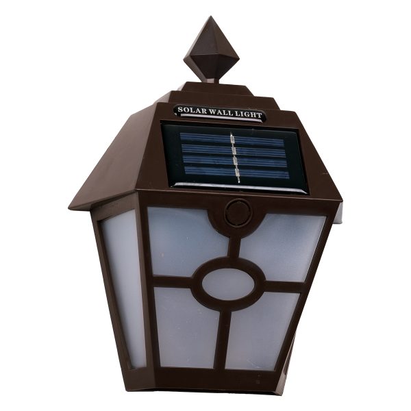 71493 Αυτόνομο Ηλιακό Φωτιστικό Τοίχου Καφέ LED SMD 1W 40lm με Ενσωματωμένη Μπαταρία 600mAh - Φωτοβολταϊκό Πάνελ με Αισθητήρα Ημέρας-Νύχτας IP65 Ψυχρό Λευκό 6000K - Image 5