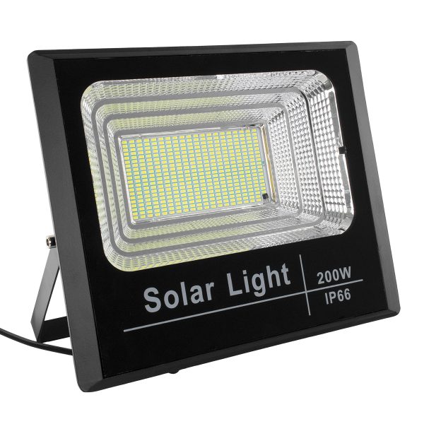 HERMES 71558 Αυτόνομος Ηλιακός Προβολέας LED SMD 200W 16000lm με Ενσωματωμένη Μπαταρία 20000mAh - Φωτοβολταϊκό Πάνελ με Αισθητήρα Ημέρας-Νύχτας και Ασύρματο Χειριστήριο RF 2.4Ghz Αδιάβροχος IP66 Ψυχρό Λευκό 6000K - 3 Χρόνια Εγγύηση - Image 2
