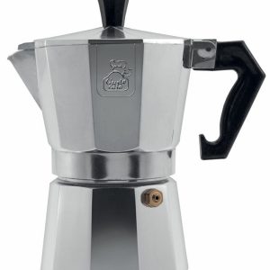 Καφετιέρα Espresso 3 Φλυτζανιών Με Λαβή Βακελίτη Ασημί/Μαύρο Αλουμίνιο