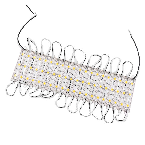 73702 20 Τεμάχια x LED Modules 3 x SMD 5050 0.8W 70lm DC 12V Αδιάβροχο IP66 Θερμό Λευκό 3000K - Image 2