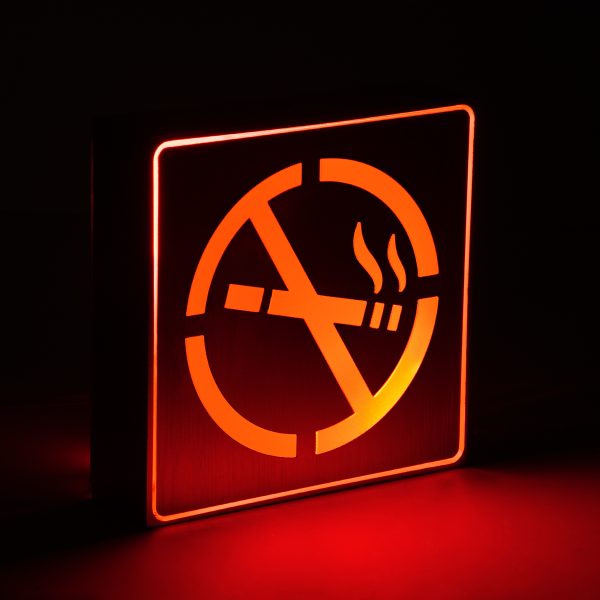 SENSATI 75652 Φωτιστικό Τοίχου Ένδειξης NO SMOKING LED 1W AC 220-240V IP20 - Σώμα Αλουμινίου - Μ11 x Π11 x Υ3cm - Κόκκινο - Image 4