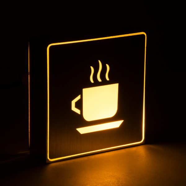 SENSATI 75661 Φωτιστικό Τοίχου Ένδειξης HOT COFFEE LED 1W AC 220-240V IP20 - Σώμα Αλουμινίου - Μ11 x Π11 x Υ3cm - Πορτοκαλί - Image 4