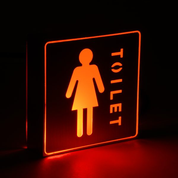 SENSATI 75655 Φωτιστικό Τοίχου Ένδειξης TOILET WOMAN LED 1W AC 220-240V IP20 - Σώμα Αλουμινίου - Μ11 x Π11 x Υ3cm - Κόκκινο - Image 4