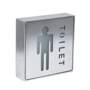 SENSATI 75654 Φωτιστικό Τοίχου Ένδειξης TOILET MAN LED 1W AC 220-240V IP20 – Σώμα Αλουμινίου – Μ11 x Π11 x Υ3cm – Μπλε
