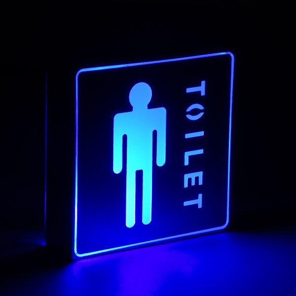 SENSATI 75654 Φωτιστικό Τοίχου Ένδειξης TOILET MAN LED 1W AC 220-240V IP20 - Σώμα Αλουμινίου - Μ11 x Π11 x Υ3cm - Μπλε - Image 4