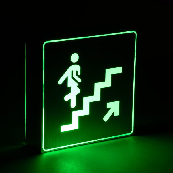 SENSATI 75659 Φωτιστικό Τοίχου Ένδειξης STAIRS UP ARROW LED 1W AC 220-240V IP20 - Σώμα Αλουμινίου - Μ11 x Π11 x Υ3cm - Πράσινο - Image 4
