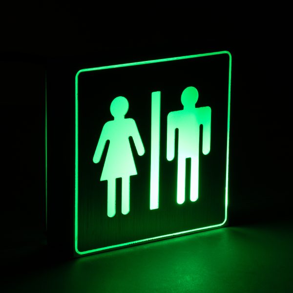 SENSATI 75656 Φωτιστικό Τοίχου Ένδειξης WC MAN & WOMAN LED 1W AC 220-240V IP20 - Σώμα Αλουμινίου - Μ11 x Π11 x Υ3cm - Πράσινο - Image 4