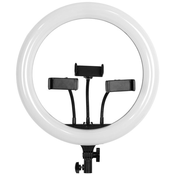 75803 Professional Digital Ring Light Φ36cm LED SMD 50W 5000lm 180° DC 5V με Καλώδιο Τροφοδοσίας USB - Ενσωματωμένο και Ασύρματο Χειριστήριο RF 2.4Ghz Εναλλαγής Χρωμάτων & 3 Βάσεις Τηλεφώνου - Πολύχρωμο RGBW+WW Dimmable - Image 2
