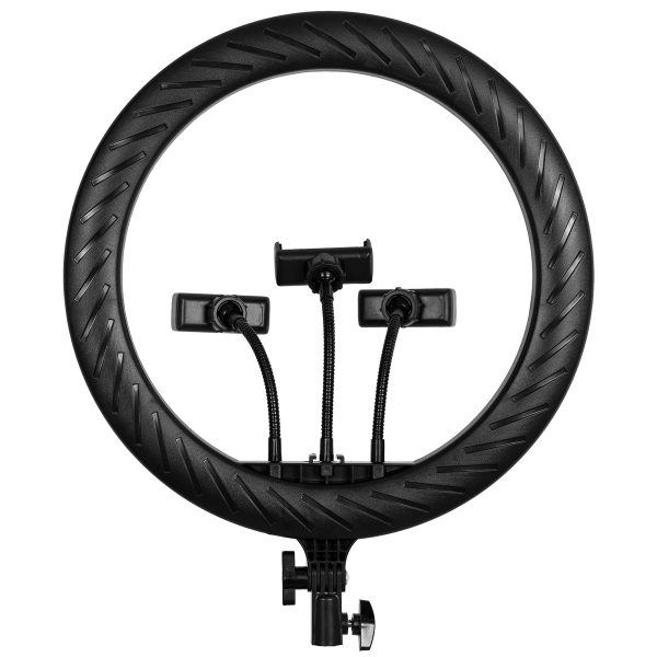 75803 Professional Digital Ring Light Φ36cm LED SMD 50W 5000lm 180° DC 5V με Καλώδιο Τροφοδοσίας USB - Ενσωματωμένο και Ασύρματο Χειριστήριο RF 2.4Ghz Εναλλαγής Χρωμάτων & 3 Βάσεις Τηλεφώνου - Πολύχρωμο RGBW+WW Dimmable - Image 4